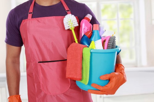 Cleaning tools and products used for deep cleaning tasks