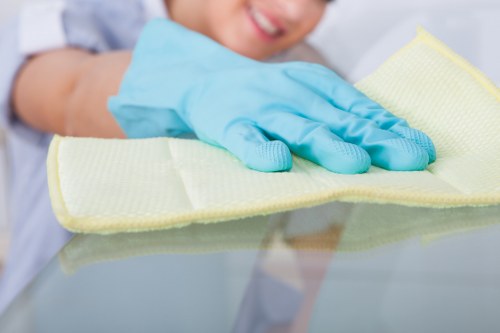 Professional deep cleaning in a bright modern living room
