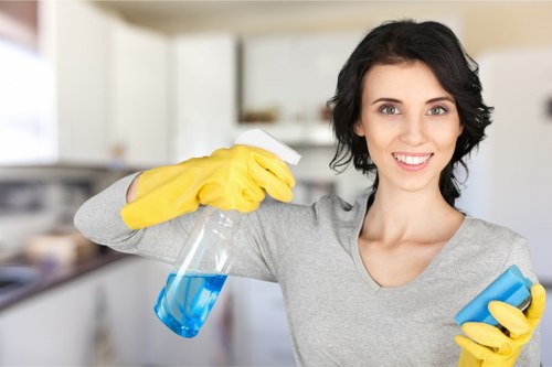 Sanitized workplace surfaces in a commercial setting