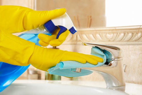 Professional cleaning supplies used for business sanitation