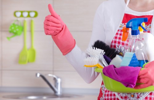 Commercial cleaning by Brixton cleaners in a modern workplace