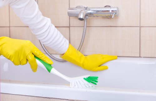 Professional mattress cleaning equipment in a bedroom