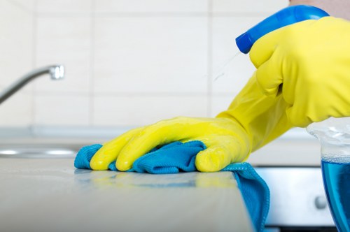 Detailed after builders cleaning in progress inside a modern property